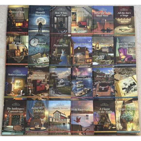 Secrets of Wayfarers Inn LOT of 24 Books Assorted Authors Hardcover Guidepost